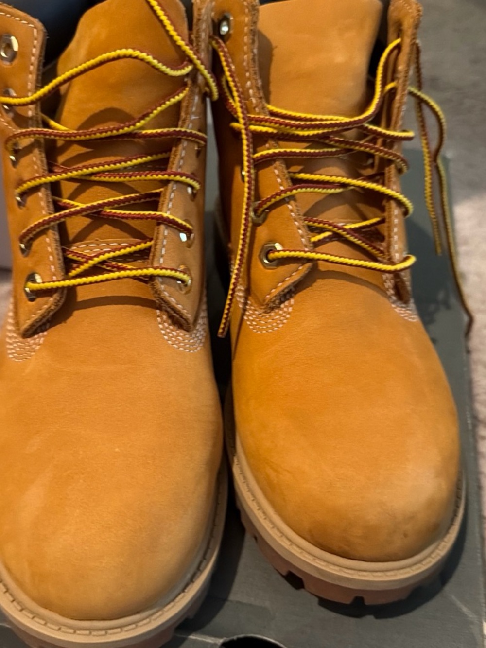 Kids Wheat/Tan Lace-Up Work Boots for Boys